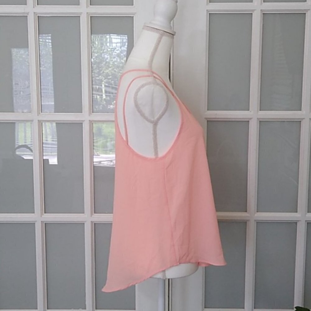 NWOT ASTR Double Strap Sheer Pale Pink Top - Picture 4 of 9